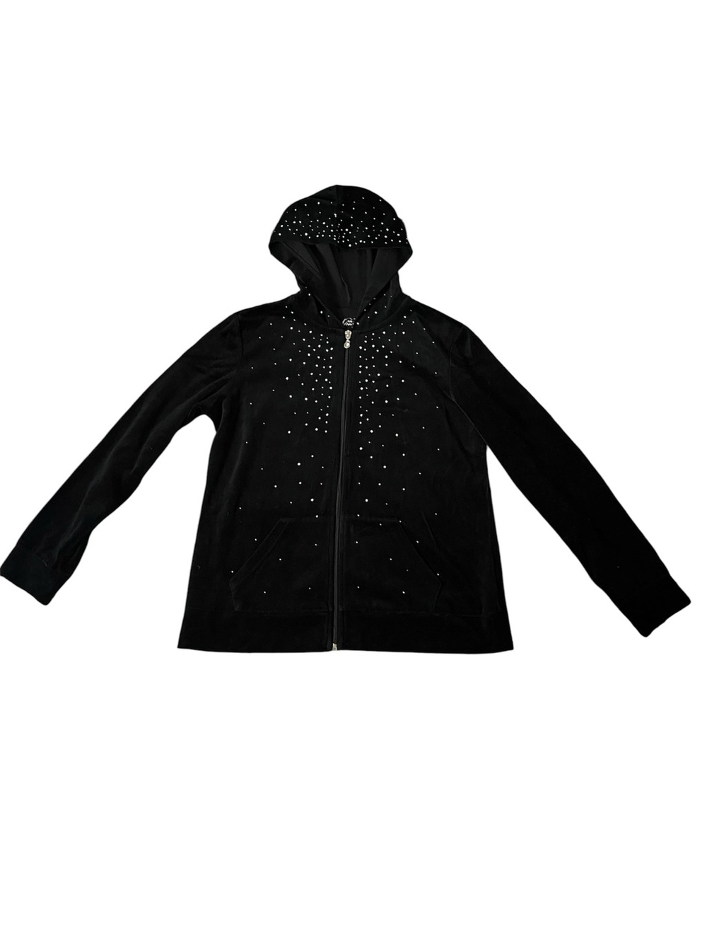 Style & Co. Black Studded Zip Hoodie